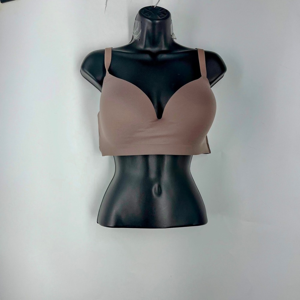 Soma Enbliss Wireless Bra Mauve‎ Brown Smooth Seamless Plunge Lingerie Womens